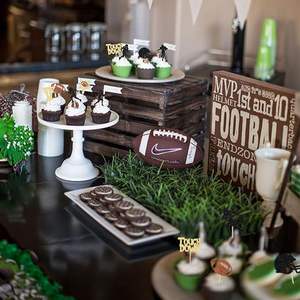 Adornos para Cupcakes de Balón de Rugby, Trofeo Brillante, Decoraciones para Pastel con Jugadores de Fútbol Americano, Temática Deportiva, Baby Shower - Product Image 4