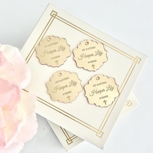Etichette Personalizzate in Acrilico con Incisione Laser a Forma di Croce, Etichette Regalo Personalizzate a Specchio per Battesimo, Comunione, <span class=keywords><strong>Matrimonio</strong></span>, Fatte a Mano - Product Image 6
