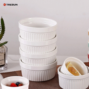 ถ้วยคัสตาร์ดเซรามิกสีขาว4 6 8 12ออนซ์สำหรับใช้ในเตาอบ - Product Image 3