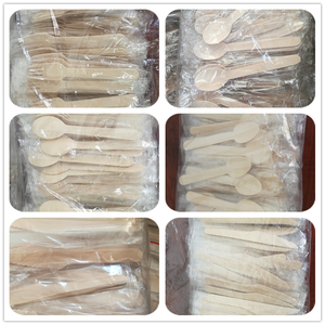 Juego de Cubiertos Desechables de Madera, Utensilios Compostables, Juego de Cuchillos, Tenedores y Cucharas para Bodas, Fiestas y Campamentos - Product Image 5