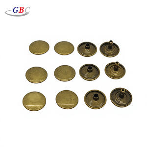 Hoogwaardige 15mm messing close-end rivets en studs, nikkelvrij, platte kop, bevestigingspennen voor lederen kunst, jassen, handtassen - Product Image 2