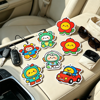 Désodorisant de voiture suspendu personnalisé avec personnage de dessin animé mignon, parfum en papier imprimé sur mesure, animaux et fleurs Kawaii, parfum pour voiture