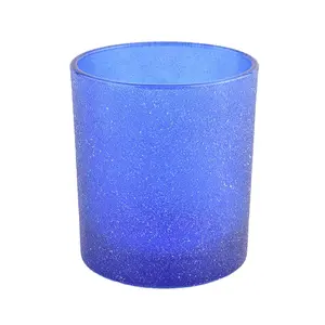 8oz frost color glass candle jar blue candle holder supplier