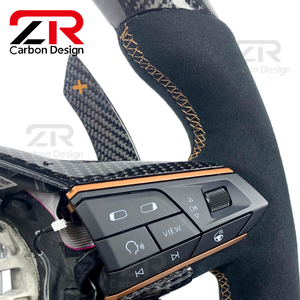 Accessoires intérieurs de voiture, volant sport en suède et fibre de carbone personnalisé pour SEAT Cupra Leon Ibiza <span class=keywords><strong>Arona</strong></span> - Product Image 5