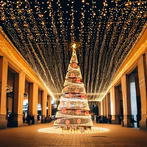 Lớn không thấm nước pre-lit LED sắt thông kim nhân tạo Cây giáng sinh 10mt cho ngoài trời & trung tâm mua sắm trang trí - Product Image 3