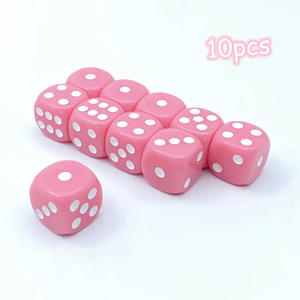 ลูกเต๋าอะคริลิคหกเหลี่ยมขนาด 16 มม. พร้อมจุดสีชมพูและสีขาวแบบโค้งมน หมายเลข 16 ชุดจัดส่งข้ามพรมแดน 10 ชุด - Product Image 1