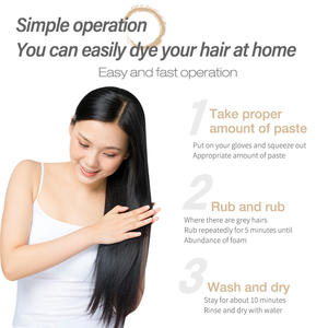 Joynna แชมพูย้อมผมธรรมชาติบริสุทธิ์ทำจากโฟมสีดำเข้มสำหรับ<span class=keywords><strong>ผม</strong></span>ขาวครีมปกป้องผมถาวรหนึ่ง<span class=keywords><strong>สมุนไพร</strong></span> - Product Image 3