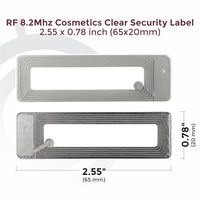 Étiquette de sécurité transparente pour cosmétiques 1000 RF 8.2Mhz 65x20mm compatible Checkpoint, étiquette antivol pour systèmes de prévention des pertes EAS