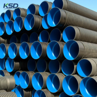 Tuyau ondulé à double paroi en polyéthylène haute densité (HDPE) durable SN8, durée de vie de 50 ans, pour les canalisations de drainage et les infrastructures