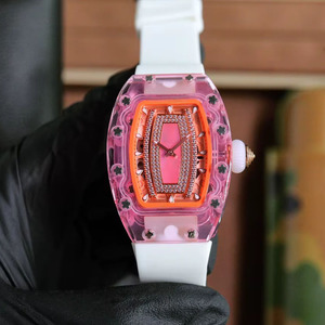 นาฬิกาข้อมือรุ่นใหม่ 1035 Luxury Calendar Super RM ดีไซน์สร้างสรรค์ ระบบกึ่งหมุนสองเข็ม พร้อมส่ง สายยางทรง Tonneau - Product Image 1