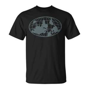 Camiseta Upside Down Earth Globe, camiseta promocional negra para hombre - Product Image 1