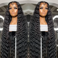Muestra gratuita de pelo virgen brasileño 1 pieza peluca frontal con ondas de agua para mujeres negras