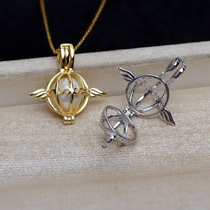 Pendentif en argent S925 en forme de cage à oiseaux, pendentif pour bandeau féminin, cage 8 mm 10 mm, accessoires de bricolage, perles non perforées, trouvailles de bijoux 5086 - Product Image 2