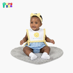 Tutina per Bambini Puresun con Applicazione e Fiocco, 100% Cotone Biologico, Senza Maniche, Personalizzabile - Product Image 2