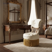 Trône de vanité impérial EKAR Regency |   Chaise de chambre à coucher capitonnée de style anglais de luxe |   Sièges personnalisés haut de gamme