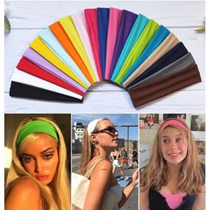 Promotion en gros : Bandeaux de sport unis et très élastiques, absorbant la transpiration, pour yoga, fitness et course à pied - Product Image 2