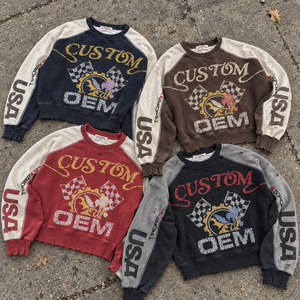 Felpa Oversize da Uomo con Logo Personalizzato OEM, Collo Tondo, Stile Streetwear - Product Image 3