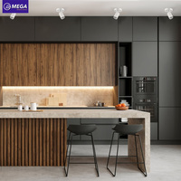 Meubles de cuisine modulaires personnalisables de haute qualité, îlot en marbre/résine, design moderne minimaliste pour toute la maison, idéal pour les villas