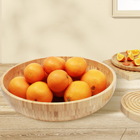 Vente en gros 100% bol à salade en bambou naturel fait à la main bol rond personnalisé pour fruits ustensiles de cuisine polis Option durable