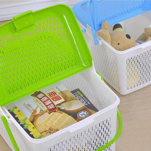Thiết Kế Quyến Rũ Sinh Thái Thân Thiện Đầy Màu Sắc Dã Ngoại Pp Rau Lưu Trữ Giỏ Nhỏ Nhựa Với Nắp - Product Image 2