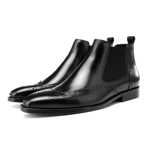 Haute qualité élégant cheville <span class=keywords><strong>chelsea</strong></span> noires en cuir bottes décontractées pour hommes - Product Image 1