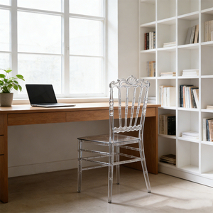 Silla de Oficina Apilable de Acrílico Transparente para Bodas y Eventos, Muebles de Cristal Transparente, Mejor Vendedor - Product Image 3