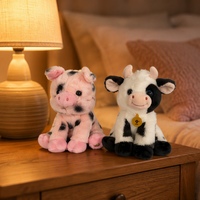Peluche Vache Noire et Blanche Ultra Douce, Rembourrée en Coton PP, Jouet Anti-Stress pour Enfants, Cadeau d'Anniversaire ou de Chambre