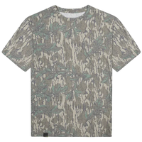 Ademend comfortabel stretch shirt met gewassen bottomland camouflage print, vintage korte mouw t-shirt, jacht shirts, custom visshirt.
