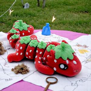 Jouet Dragon Fraise Imprimé en 3D, Décoration, Ornement, Cadeau Créatif, Dragon Fraise Réaliste et Mignon, Éducatif pour Enfants - Product Image 1