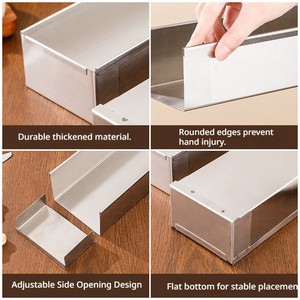 Cercle à mousse rectangulaire pratique pour dessert avec cadre fixe en acier inoxydable pour la pâtisserie créative de gâteaux <span class=keywords><strong>au</strong></span> <span class=keywords><strong>fromage</strong></span> - Product Image 6