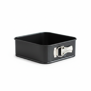 Tortiera a forma di molla antiaderente nera metallica teglia quadrata 30cm in acciaio al carbonio con scatola di rivestimento - Product Image 2