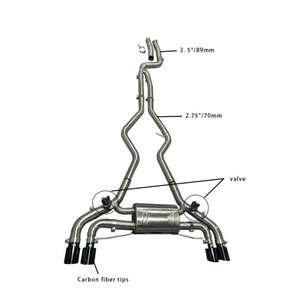 High Quality SS304 M340i Exhaust for BMW G20 M340i G22 M440i B58 3.0T Valved Muffler Sport Exhaust System Catback - Product Image 1