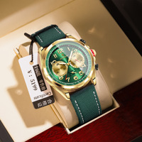 POEDAGAR Nouvelle Montre de Luxe pour Homme, Étanche, Lumineuse, avec Calendrier, Sportive, à Quartz, en Nylon et Cuir, Modèle 862