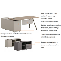 Bureau administratif modulaire en forme de L, personnalisable, haut de gamme, moderne, en plaque MFC E0