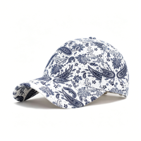 Casquette de baseball Oxford haut de gamme personnalisée de luxe vintage ethnique 100% Coton 6 panneaux, style Dad Hat, pour le sport, motifs Camouflage, Léopard, Feuille, à pois, Fruit, 5 panneaux
