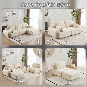 Modern Sponge Compressed <b>Set</b> Modular Sectional for Apartment & Hotel Use Pet-Friendly Fabric - Product Image 4