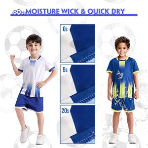 Kinder-Fußballtrikots für Jungen und Mädchen Sommer-Trainings-Teamuniform-Sets 100% Polyester Antibakterielle Sportbekleidung - Product Image 4