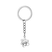 Nouveau porte-clés personnalisé en acier inoxydable avec projection photo, empreinte de patte, souvenir d'animal de compagnie, photo personnalisée, léger