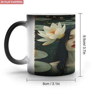 Taza Mágica Personalizada Negra Esmerilada de 11 oz, Taza de Cerámica Sensible al Calor, Tema de Cumpleaños - Product Image 1