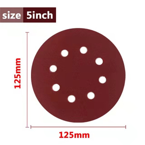 Disco de lija redondo de 5 pulgadas (125 <span class=keywords><strong>mm</strong></span>) con ocho agujeros, hojas de lija de grano 40-7000, disco de lijado con gancho y bucle para pulir - Product Image 5