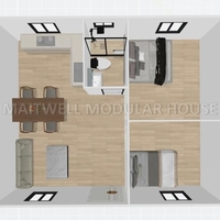 Maison préfabriquée extensible en conteneur, structure en acier, maison portable avec salle de bain, cuisine et chambre, facile à installer