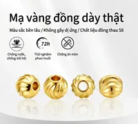 Manik Spacer Motif Bunga Semangka Lapis Emas Asli 18K PVD untuk Aksesoris Perhiasan DIY Grosir