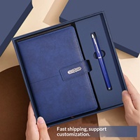 Carnet d'affaires professionnel en cuir PU avec ensemble de stylos, coffret cadeau souvenir de bureau