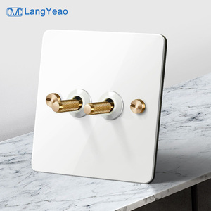 LangYeao 4mm Ultra İnce Beyaz Paslanmaz Çelik Yüzey Montajlı Geçiş Anahtarı 1/2/<span class=keywords><strong>3</strong></span>/4'lü 2 Yollu, Ev ve Otel İçin Pirinç Geçiş Düğmesi - Product Image 1