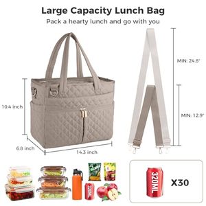 Bolsa de Almuerzo Aislada Reutilizable y Ecológica <span class=keywords><strong>para</strong></span> Mujer, de Poliéster Impermeable, con Cierre de Cremallera, 6.8x14.3x10.4 Pulgadas, <span class=keywords><strong>para</strong></span> el Trabajo - Product Image 2