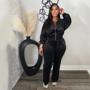 Completo da <span class=keywords><strong>Donna</strong></span> 2 Pezzi 2026, Top a Maniche Lunghe con Zip e Pantaloni, <span class=keywords><strong>Tuta</strong></span> da Jogging per il Tempo Libero - Product Image 4