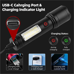 Linterna LED Sd326 Mini recargable con carga tipo C, luz de alta potencia para uso en exteriores - Product Image 5