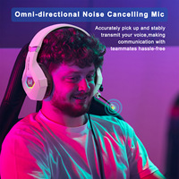 Headset Gaming GS450, Earphone dengan lampu RGB, peredam kebisingan, mikrofon, suara Stereo untuk saklar PS5 PS4 dan PC
