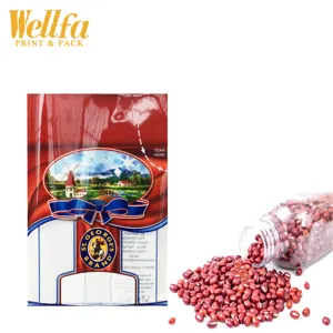 OEM baskı BOPP/VMPET/PE laminasyon rulo filmi kokulu poşet ambalaj kılıfı özel tahıl kırmızı fasulye poşet paketleme çantası