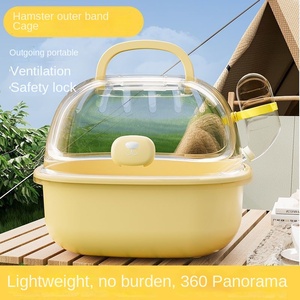 <span class=keywords><strong>Cage</strong></span> à hamster portable en plastique écologique avec fermeture à bouton solide, design panoramique, fournitures pour petits animaux, plateau en plastique pour intérieur - Product Image 3